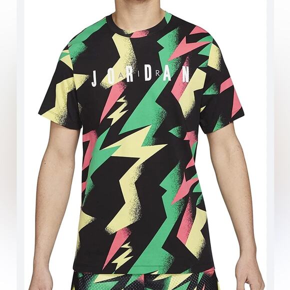 Jordan Jumpman Air Multicolor All Over Print Vintage Short Sleeve T-Shirt Small - Picture 10 of 10